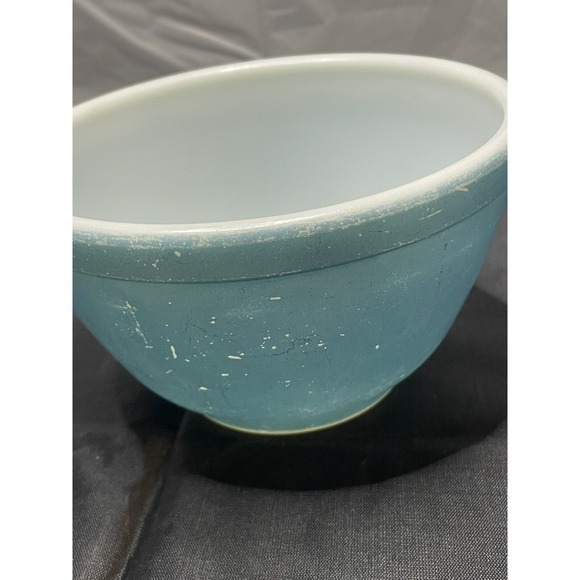 VTG PYREX Blue Mixing Bowl‎ 1945-1949 1.5 Pint No # on Bottom - Picture 8 of 12